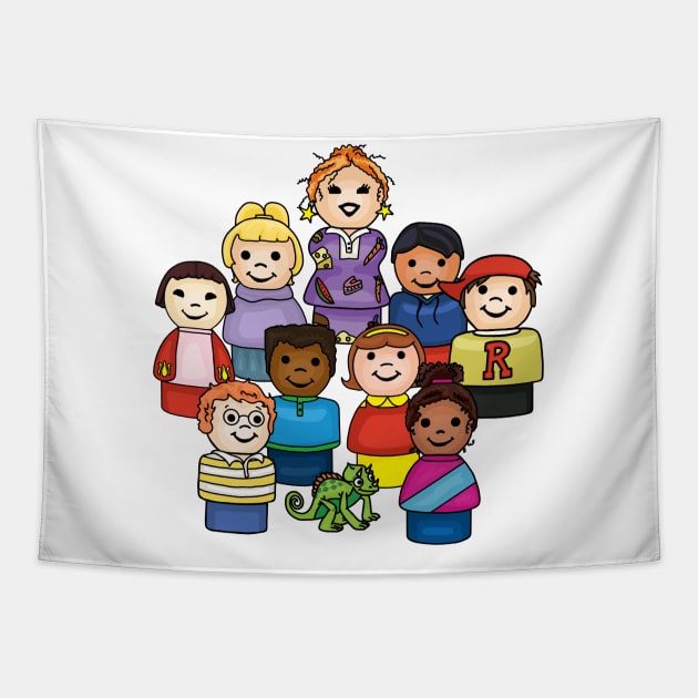 Little Magic School Bus Class Photo Tapestry by Slightly Unhinged