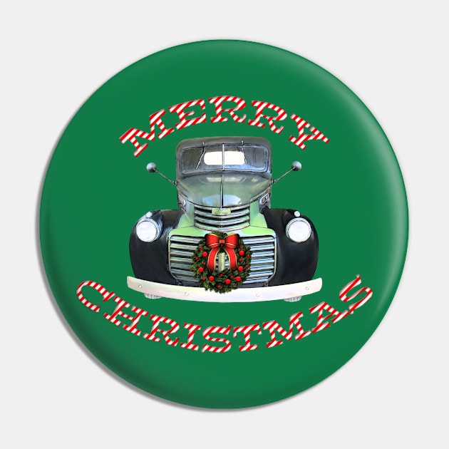 Vintage GMC Pickup Truck Christmas Design Pin by Roly Poly Roundabout