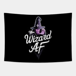 Wizard AF Dungeons and Dragons Sorcery DND Role Playing Game Gift For Magic Enthusiast Spell Book Merlin Witchcraft Tapestry