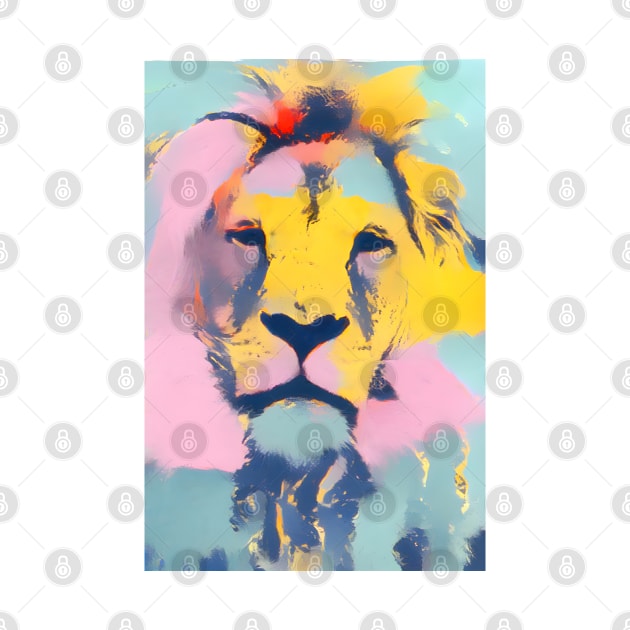 Lion Pop art remix inspired by Andy Warhol by DSQuality Design