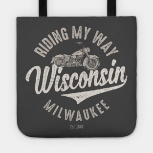 Riding My Way Wisconsin Milwaukee Vintage Tote