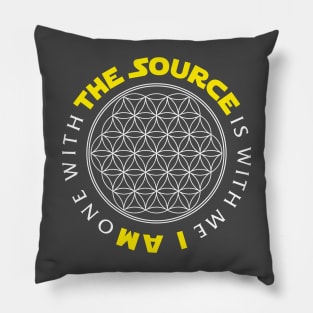 The Source is with me (flower of life) - dark colors Pillow