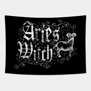 Aries Zodiac sign Witch craft vintage distressed Horoscope Tapestry