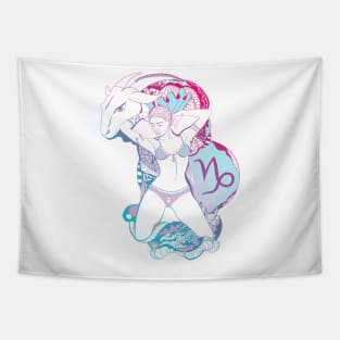 Dual Color Capricorn Beauty Tapestry