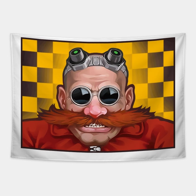 Dr. Robotnik or Eggman painting Tapestry by dposhirts