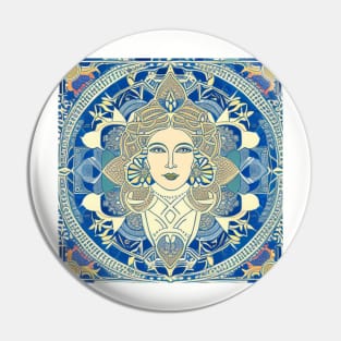 Head of a woman with Art Nouveau Pin