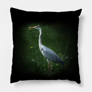 Grey heron Pillow