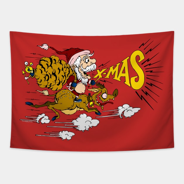 christmas santa claus x-mas Tapestry by roombirth