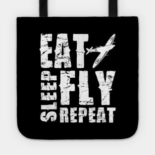 Airplane Pilot Shirts - EAT SLEEP FLY REPEAT Tote