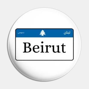 Beirut license plate Pin