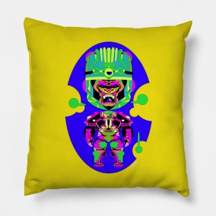 sisimite ecopop ape gorilla art in kaiju mecha robot suit Pillow