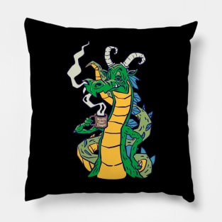 Green Gold and Blue Dragon with World's Best Dragon Coffee Mug Pillow