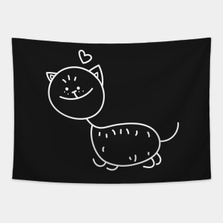 Stick figure cat Tapestry