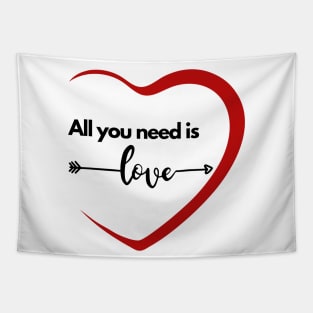 Red heart. All you need is Love Tapestry