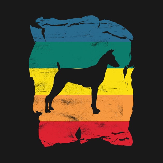 German Pinscher Distressed Vintage Retro Silhouette by DoggyStyles