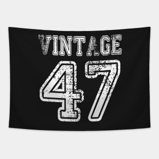 Vintage 47 2047 1947 T-shirt Birthday Gift Age Year Old Boy Girl Cute Funny Man Woman Jersey Style Tapestry