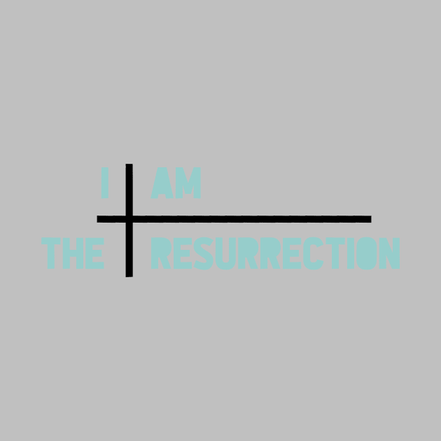 I am the resurrection, cross, blue by Perezzzoso