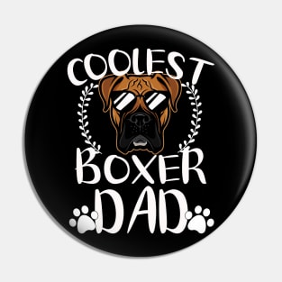 Glasses Coolest Boxer Dog Dad Pin