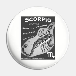 Scorpio Negative Traits Pin