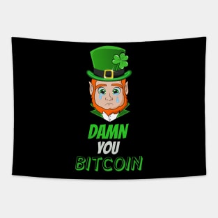 Funny Bitcoin Leprechaun Tapestry