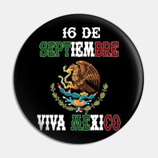 Playera16 de Septiembre con Escudo de Mexico Fiestas Patrias Independencia de Mexico Pin