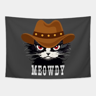 Funny Cat Meme Meow Howdy Tapestry