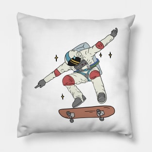 Astronaut Skater Space Skateboard Gift Handdrawn Pillow