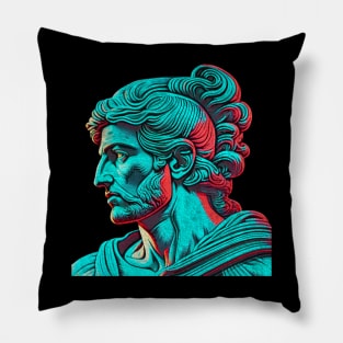 Synthwave Style Alexander The Great Profile Pillow