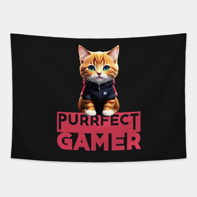 Just a Purrfect Gamer Cat Tapestry by Dmytro
