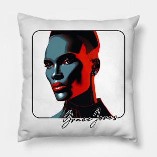 Grace Jones 80s Style Aesthetic Design Pillow