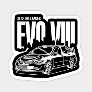 Lancer Evolution VIII - White Print Magnet