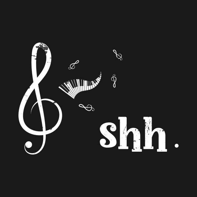 Funny Music Shirt Shh Quarter Rest and Fermata by KRMOSH