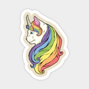 Unicat rainbow mane and horn Magnet