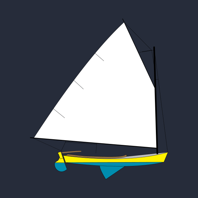 Cotuit Skiff Sailboat - Yellow by CHBB