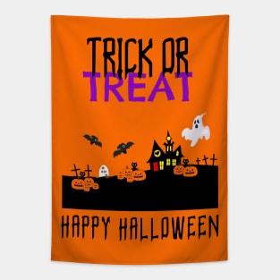 Trick Or Treat Happy Halloween Day Tapestry