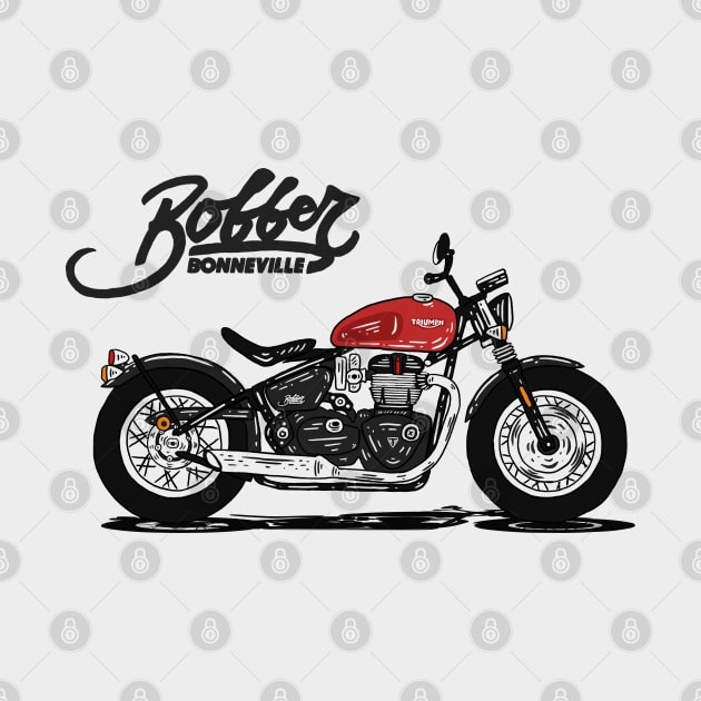 Triumph Bonneville Bobber Red by Hilmay