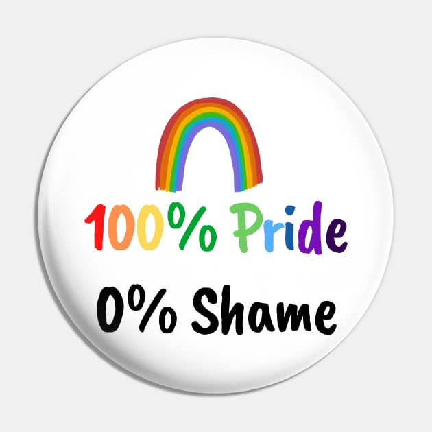 100% Proud 0% Shame - Pride Month Pin by DaniGirls