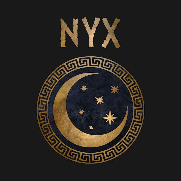 Nyx Greek Goddess of Night Ancient Symbol by AgemaApparel