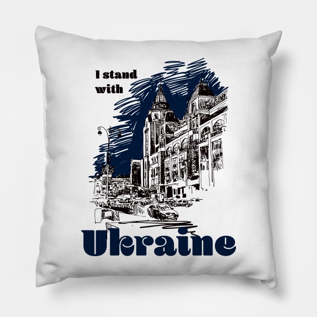 I Stand with Ukraine Pillow by laverdeden