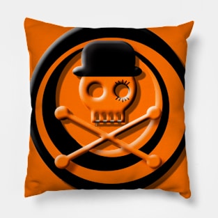 Orange Skull Clockwork Pillow