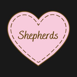 I Love Shepherds Simple Heart Design T-Shirt