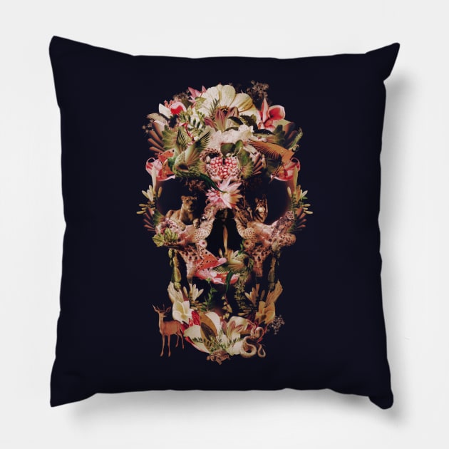 Jungle Skull Pillow by aligulec