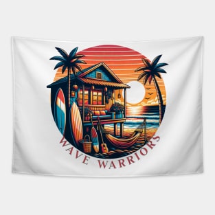 Surf Shack Sunset Tapestry