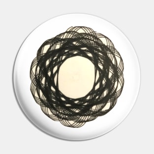 Spirograph--Black Optical Illusion Pin