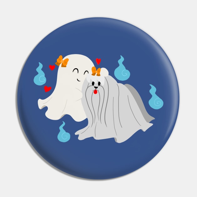 Ghost Maltese Pin by saradaboru