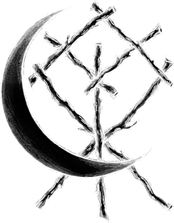 Crescent Moon Rune Binding at Midnight Magnet