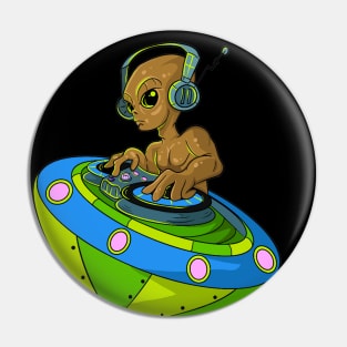 Space Music Dj Alien Pin