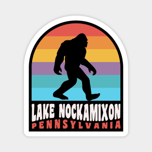 Lake Nockamixon Pennsylvania Bigfoot Sasquatch Retro Sunset Magnet