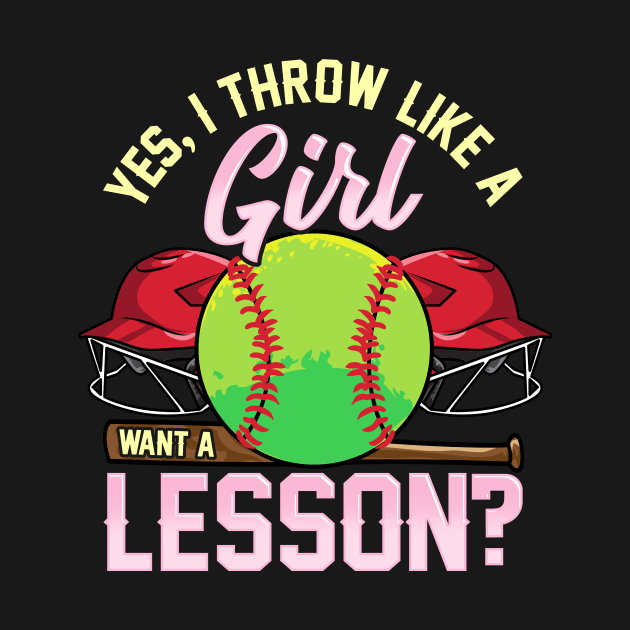 Yes I Throw Like a Girl Want a Lesson? Pitcher Pun by theperfectpresents