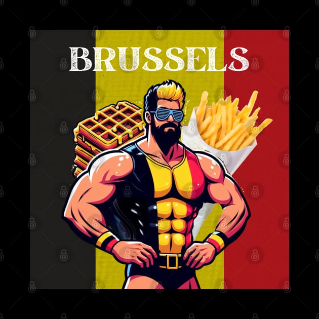 Brussels Wrestler Belgian Waffles Fries by Woodpile